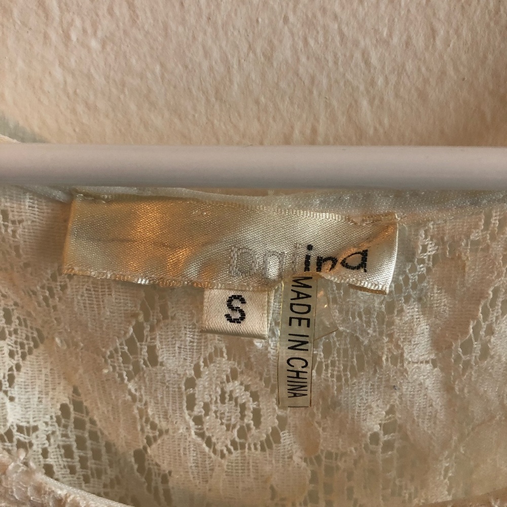 White Floral Lace A-Line Dress - Picture 6 of 6